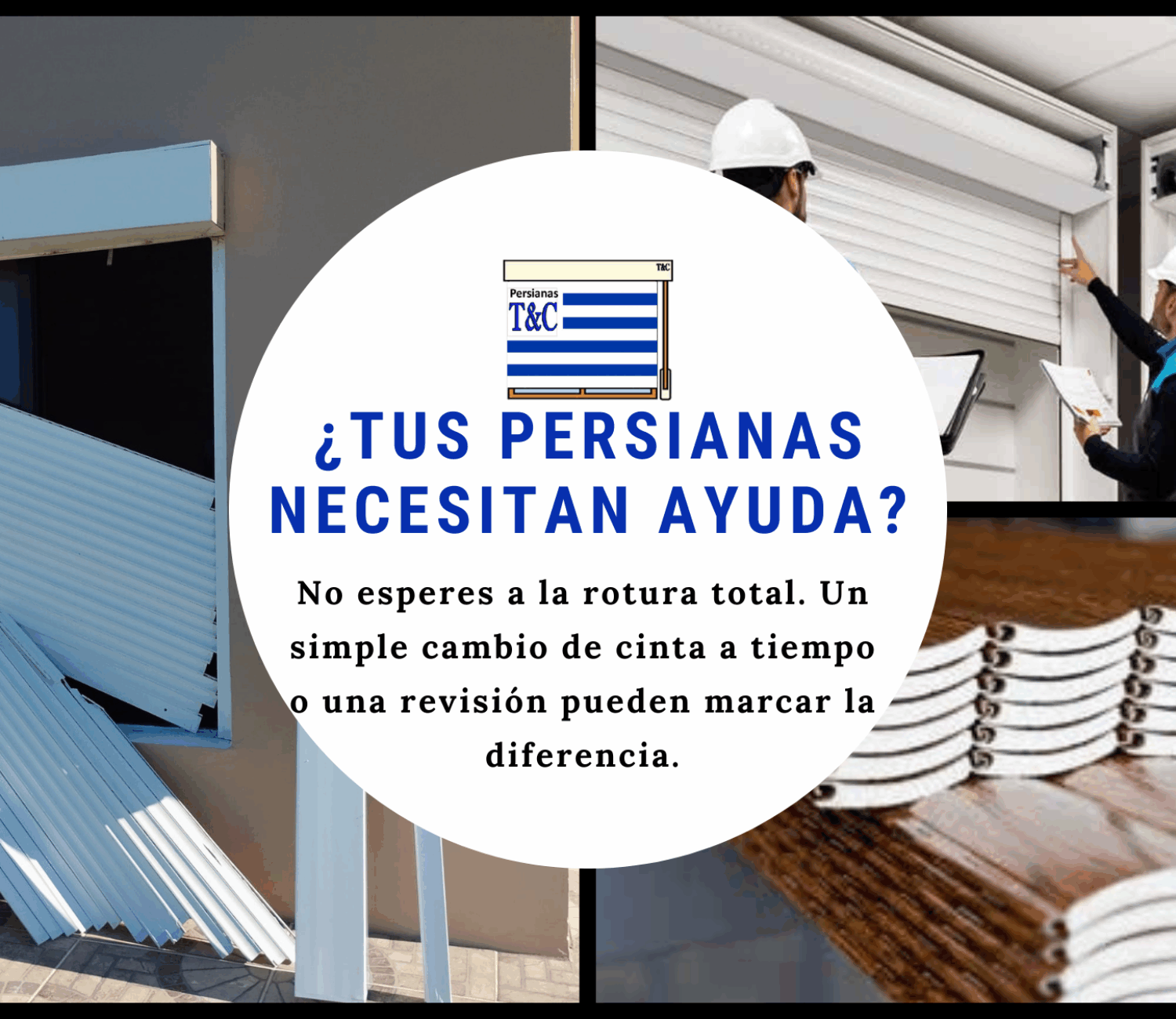 Reparación y Mantenimiento de Cortinas de enrollar de PVC y Aluminio